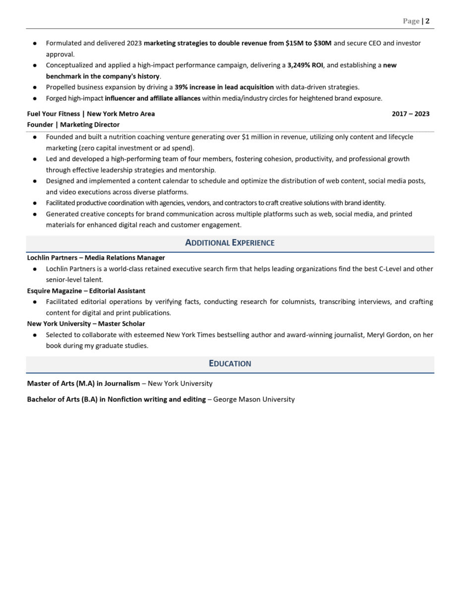 Content Marketing Manager Resume - Content Marketing Manaager 1 927x1200 