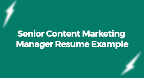Senior Content Marketing Manager Resume Example